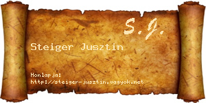 Steiger Jusztin névjegykártya